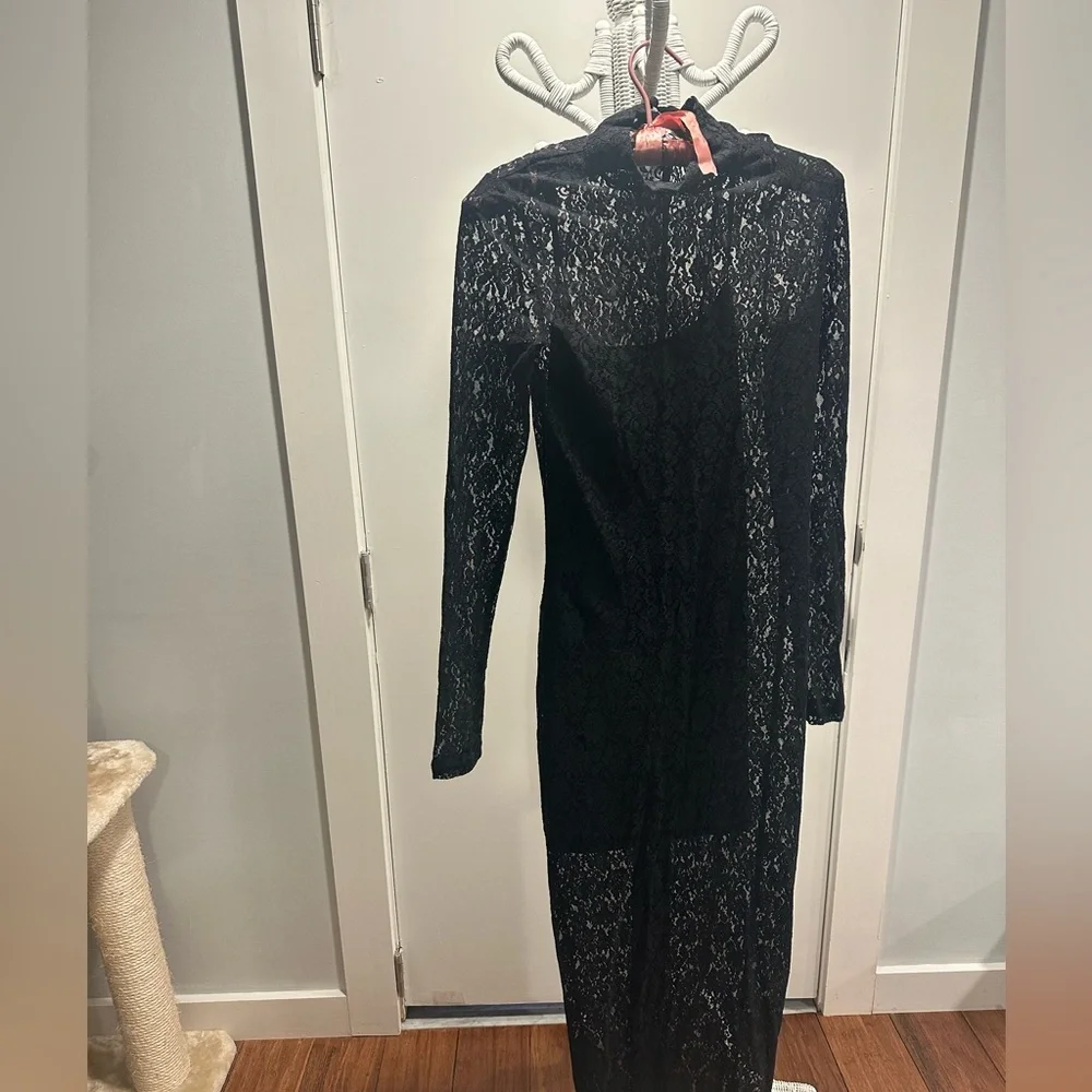 Women's Long-Sleeve Lace Maxi Dress | Abercrombie I SZ XS